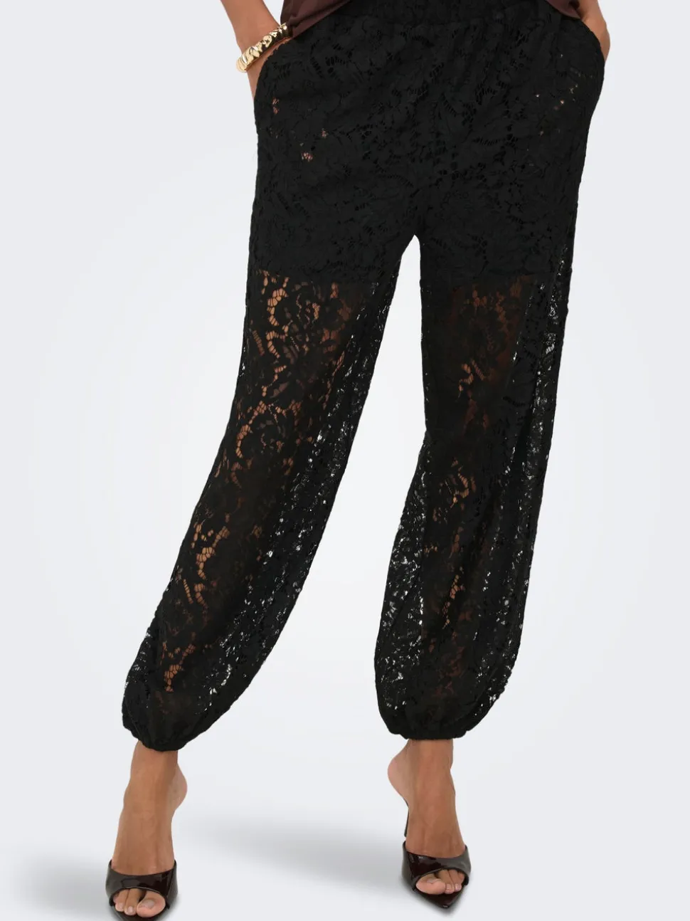JDYJULIA Balloon Fit Pantalon en dentelle