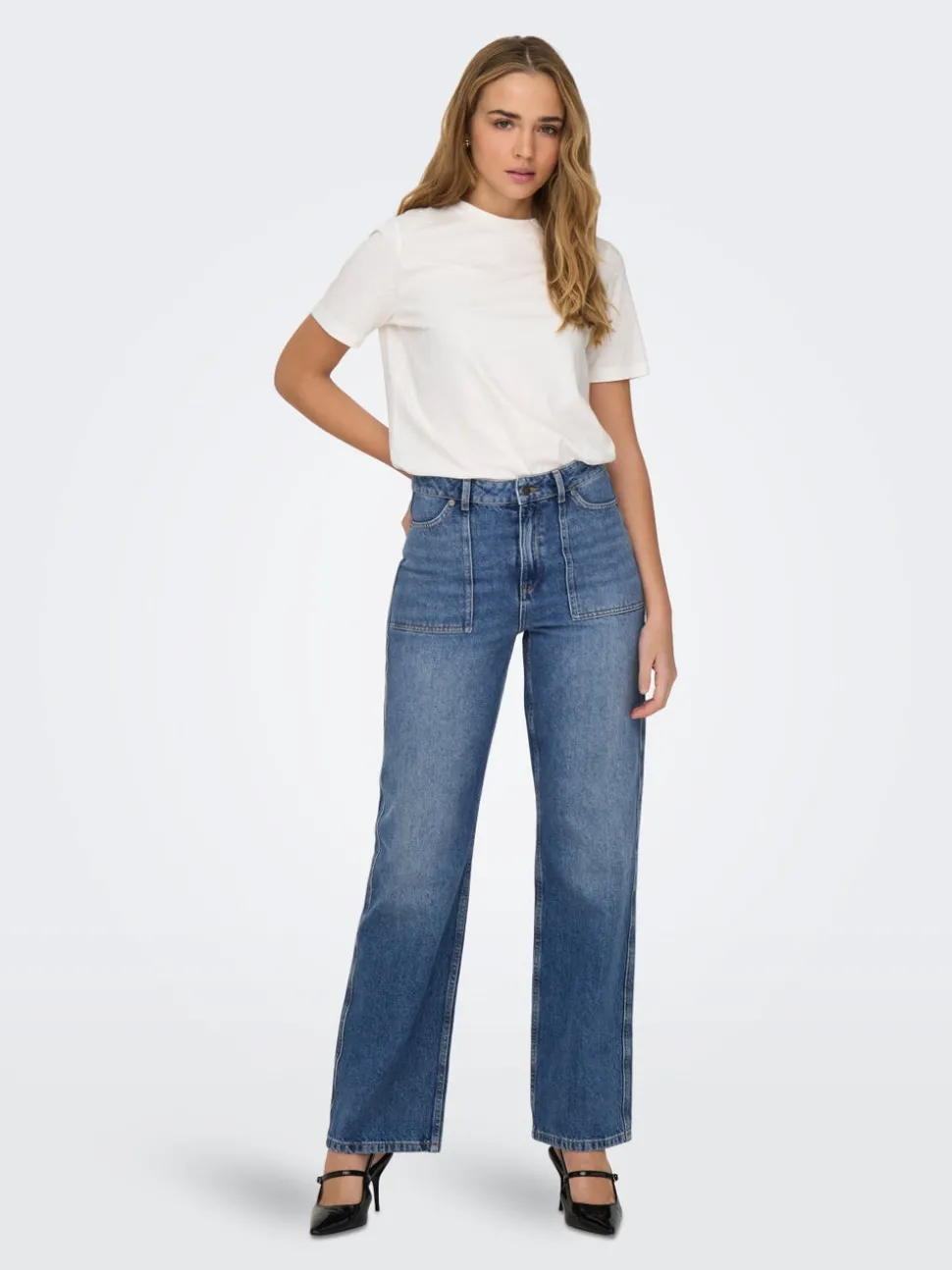 JDYMAYA Taille haute Wide Leg Fit Jeans