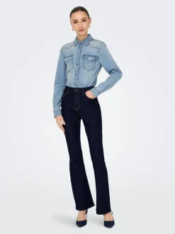 JDYMOON Taille haute Bootcut Fit Jeans