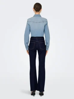 JDYMOON Taille haute Bootcut Fit Jeans