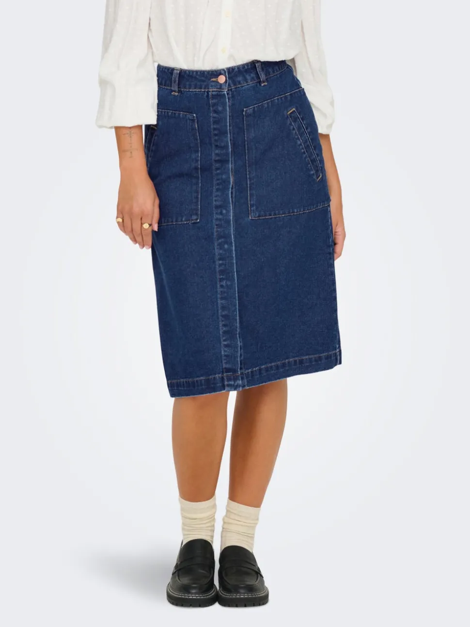 JDYOLIVIA Jean Jupe en denim Jupe longue
