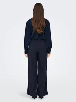 JDYSAY Loose Fit Lin Pantalon à jambe large