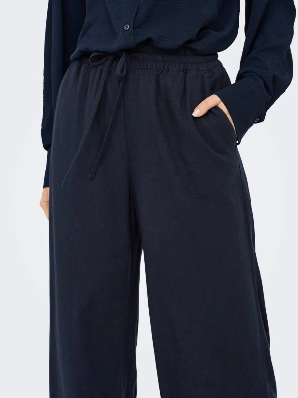JDYSAY Loose Fit Lin Pantalon à jambe large