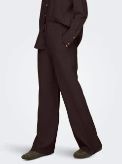 JDYSAY Loose Fit Lin Pantalon à jambe large