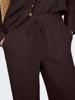 JDYSAY Loose Fit Lin Pantalon à jambe large