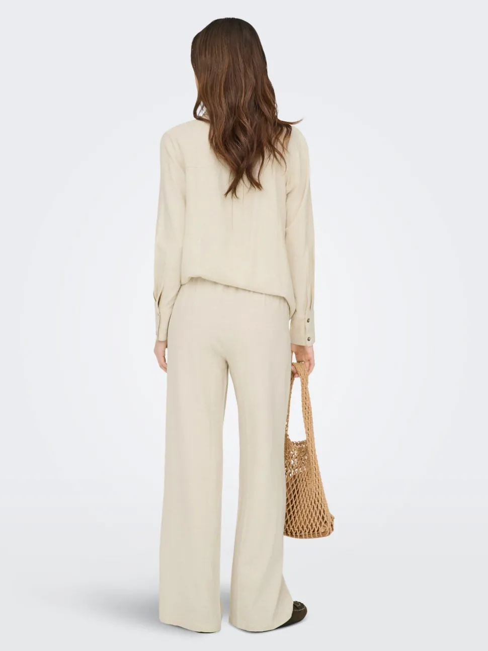 JDYSAY Loose Fit Lin Pantalon à jambe large