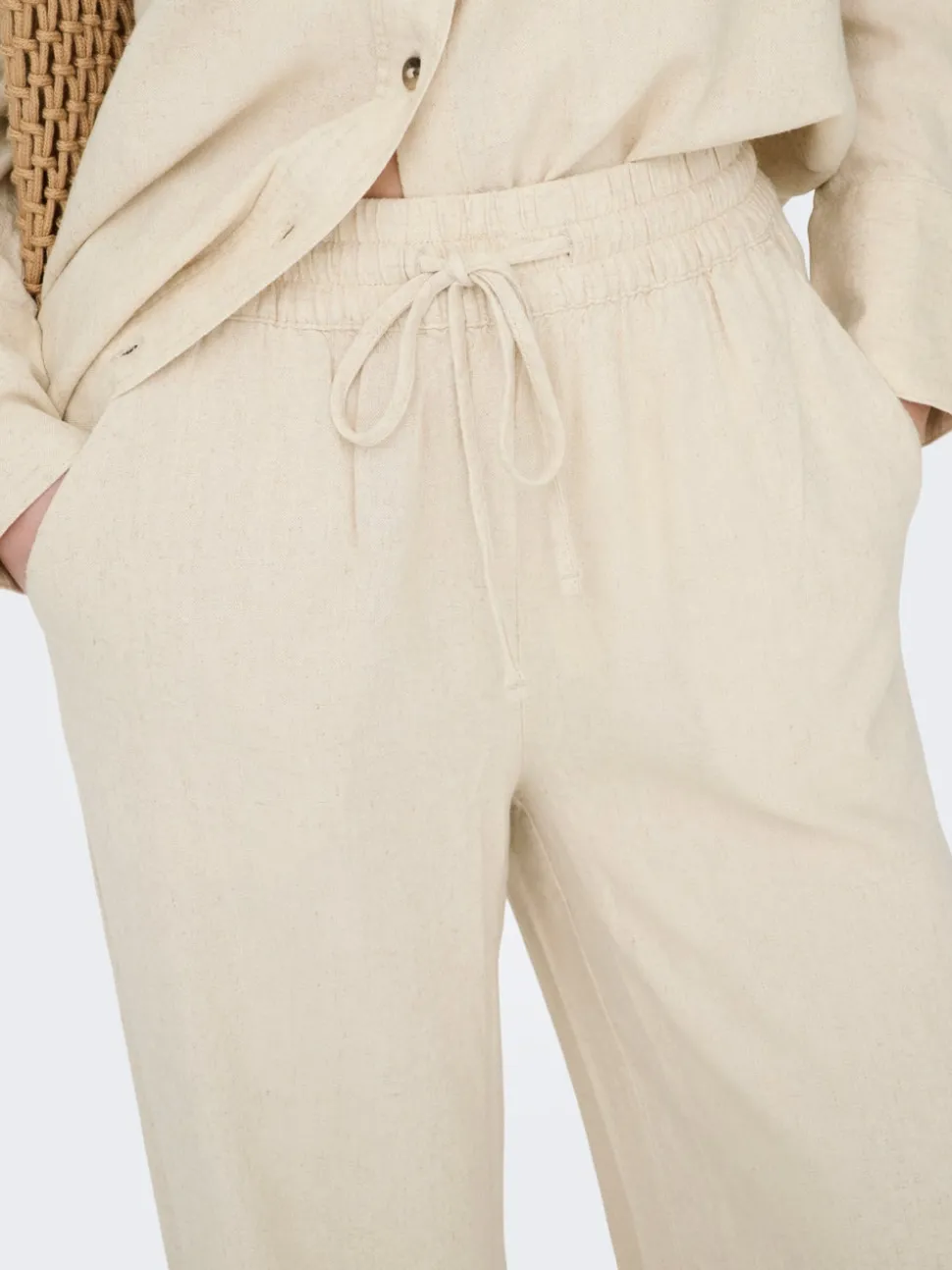 JDYSAY Loose Fit Lin Pantalon à jambe large