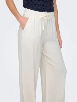 JDYSAY Loose Fit Lin Pantalon à jambe large