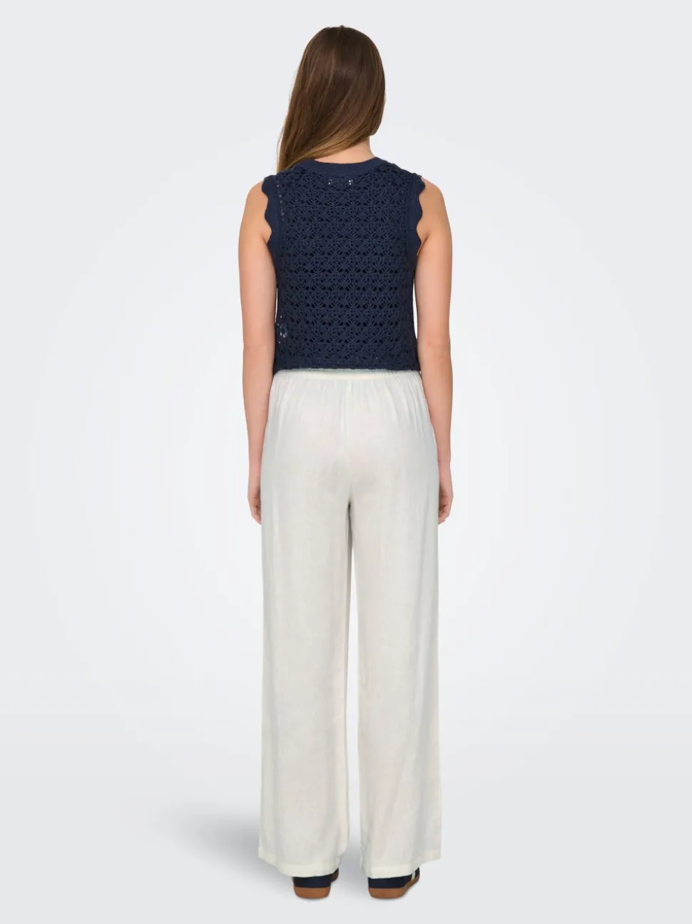JDYSAY Loose Fit Lin Pantalon à jambe large