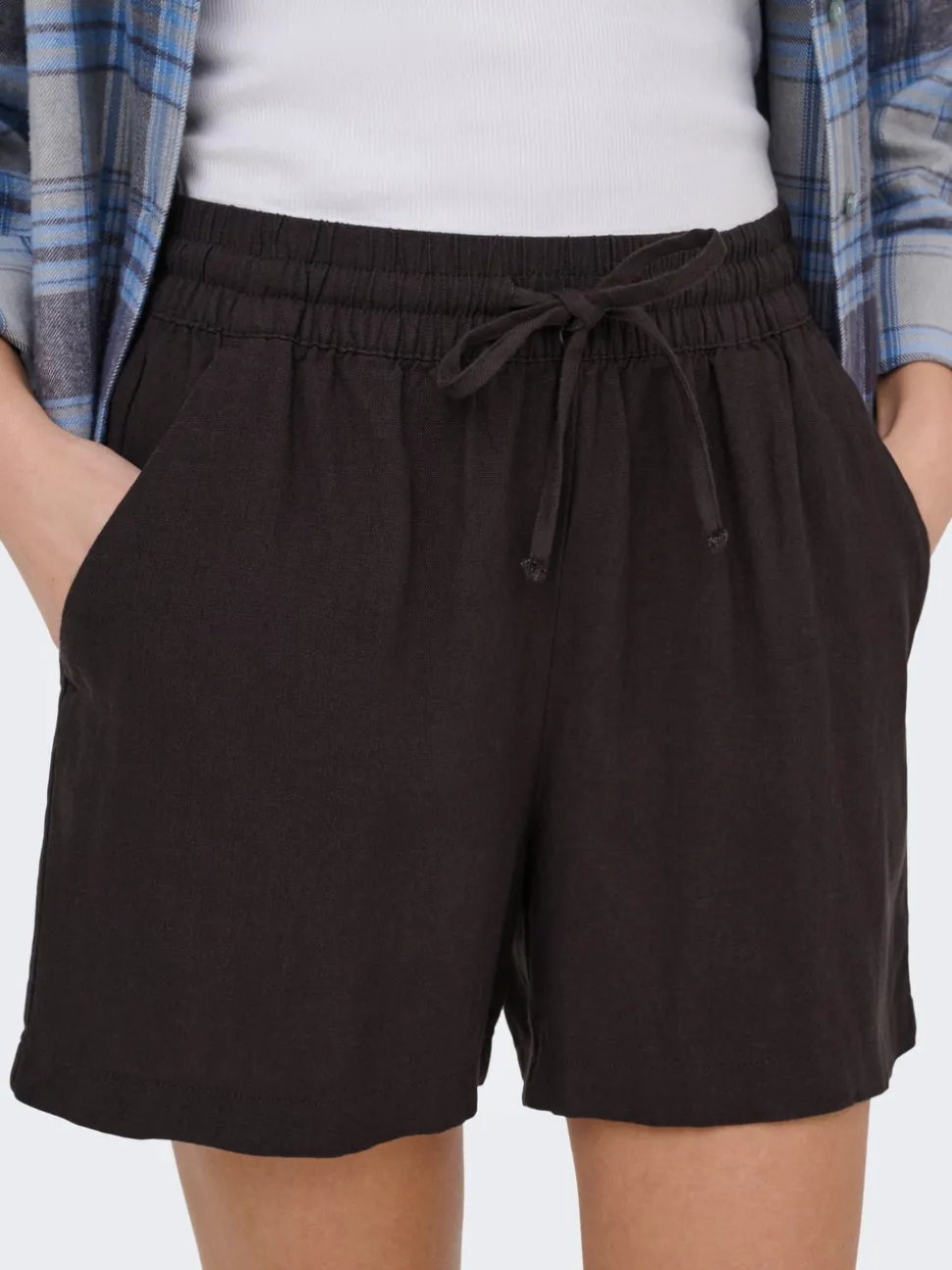 JDYSAY Taille haute Regular Fit Lin Short