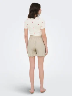 JDYSAY Taille haute Regular Fit Lin Short