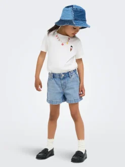 KMGCOMET Taille moyenne Wide Leg Fit Short en denim