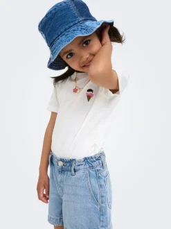 KMGCOMET Taille moyenne Wide Leg Fit Short en denim