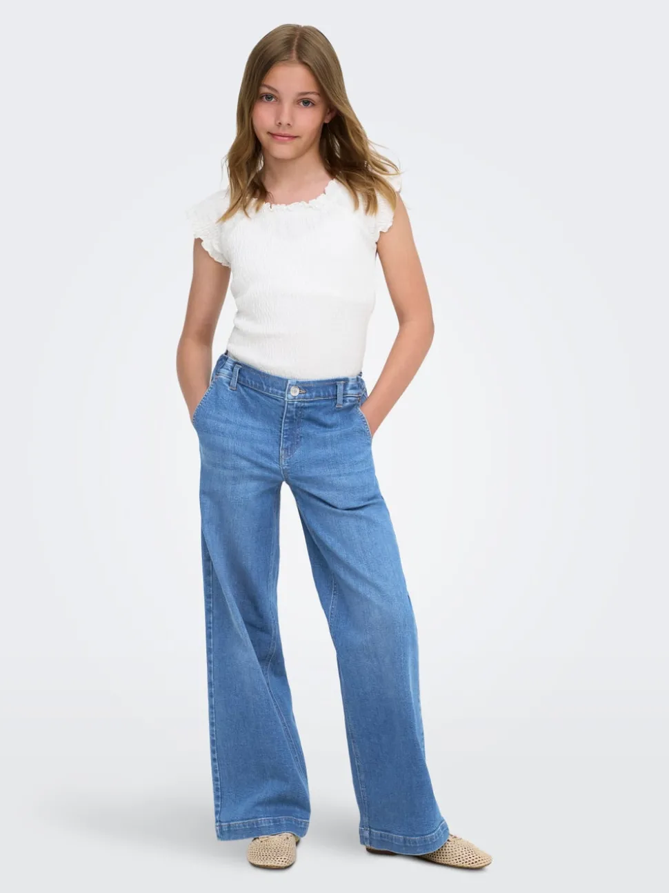 KOGNEW Taille moyenne Wide Leg Fit Jeans
