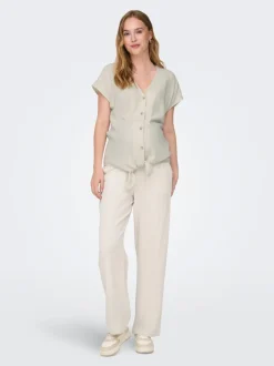 OLMSIESTA Straight Fit Lin Pantalon