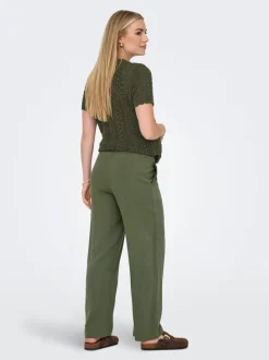 OLMSIESTA Straight Fit Lin Pantalon