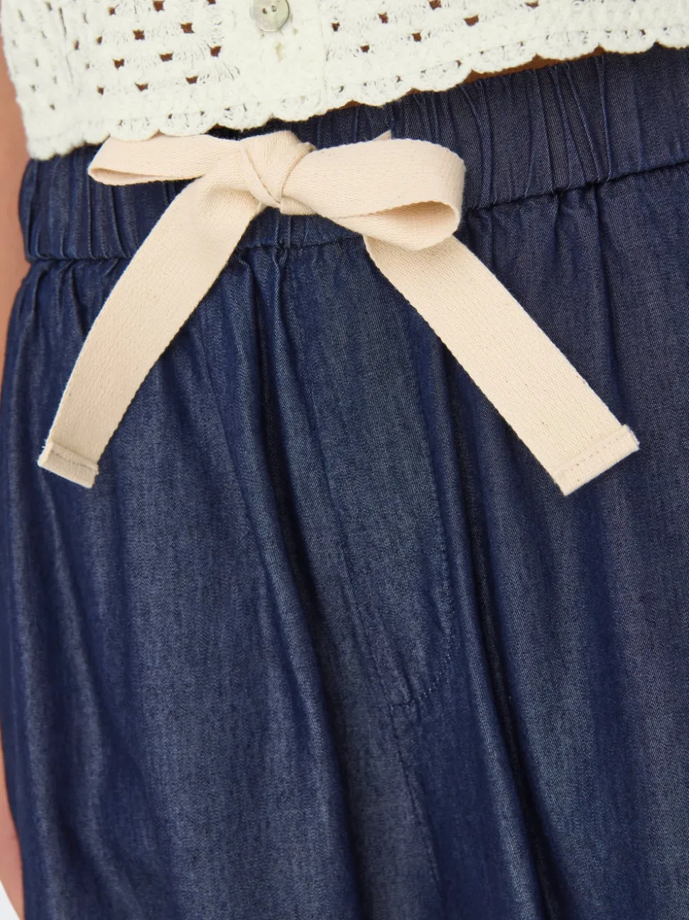 ONLBEA Taille haute Wide Leg Fit Longueur cheville Jeans