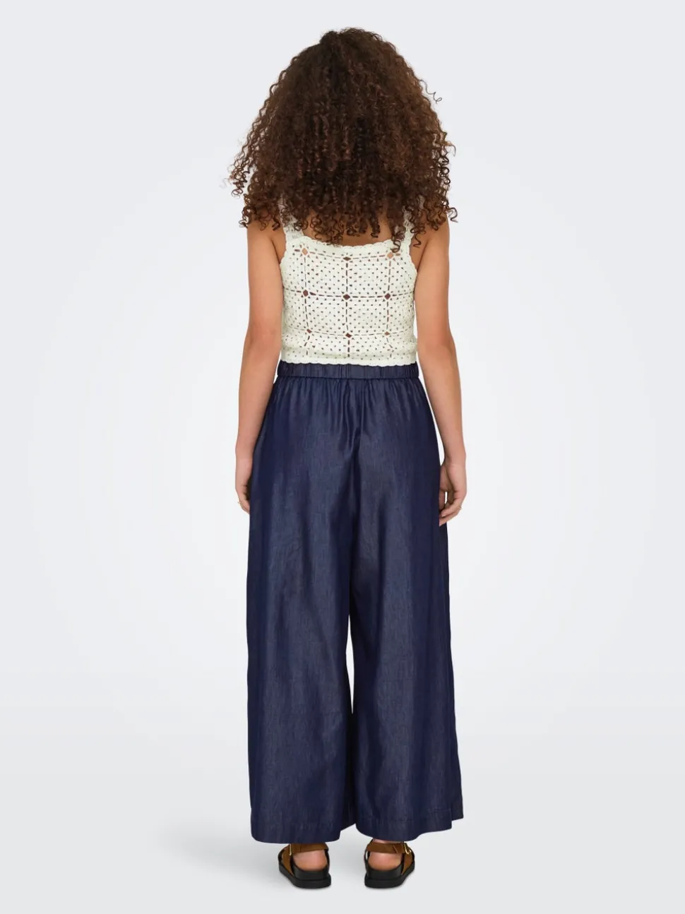 ONLBEA Taille haute Wide Leg Fit Longueur cheville Jeans