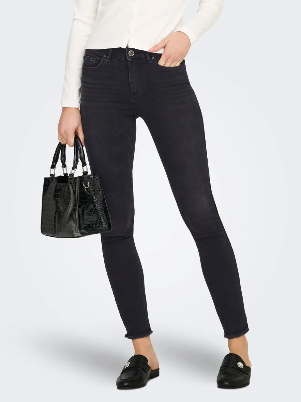 ONLBLUSH Taille moyenne Skinny Fit Longueur cheville Jeans