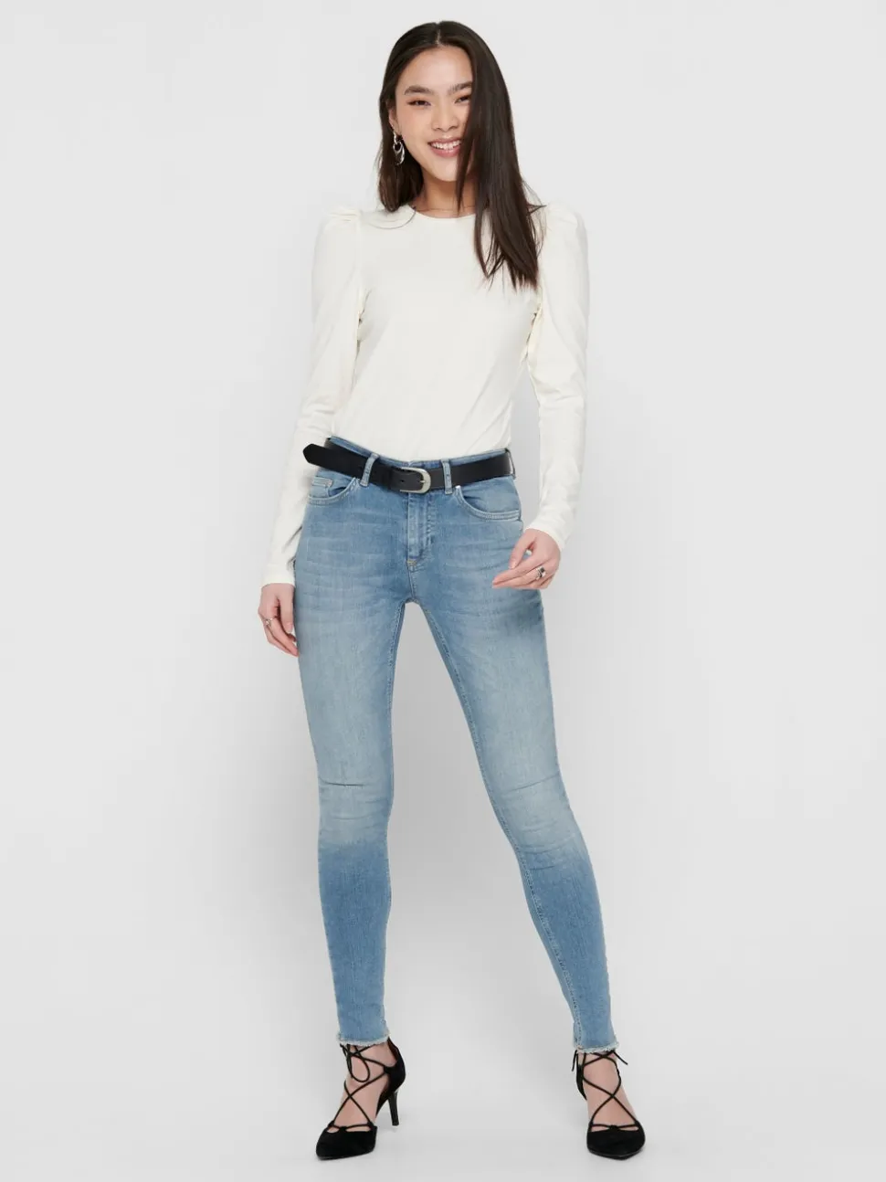 ONLBLUSH Taille moyenne Skinny Fit Longueur cheville Jeans