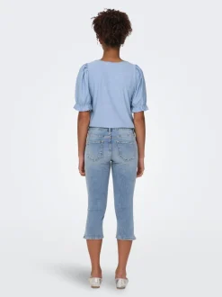 ONLBLUSH Taille moyenne Skinny Fit capri Short en denim