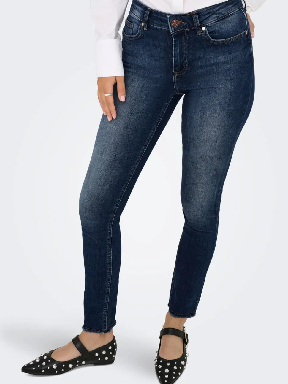 ONLBLUSH Taille moyenne Skinny Fit Longueur cheville Jeans