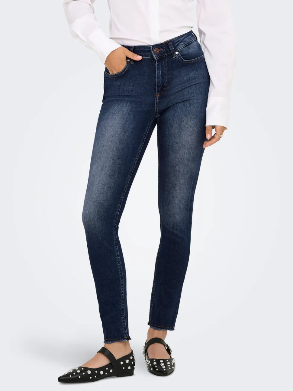 ONLBLUSH Taille moyenne Skinny Fit Longueur cheville Jeans