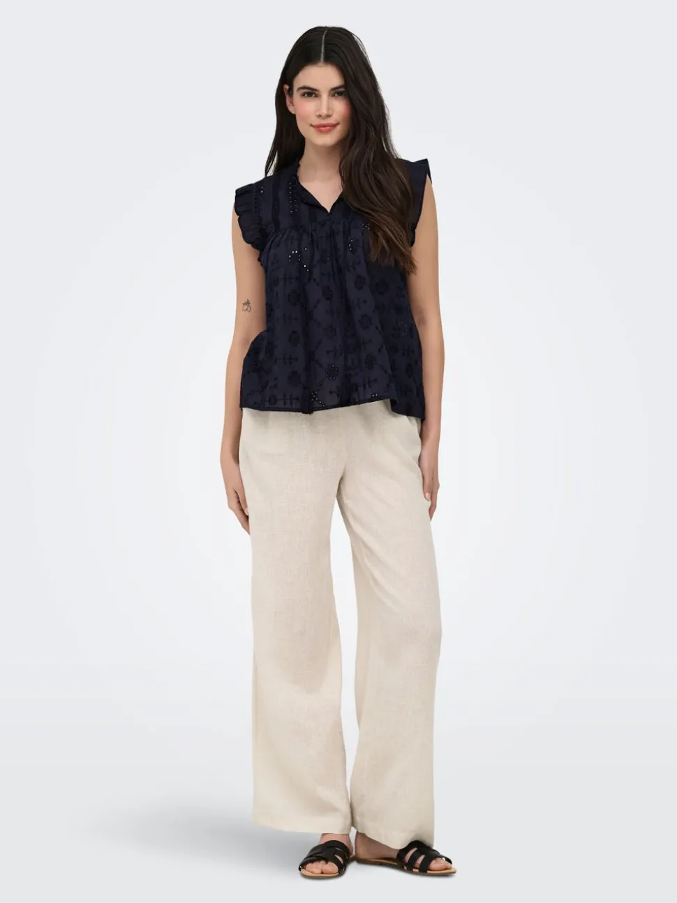 ONLBRUXELLES Straight Fit Lin Pantalon