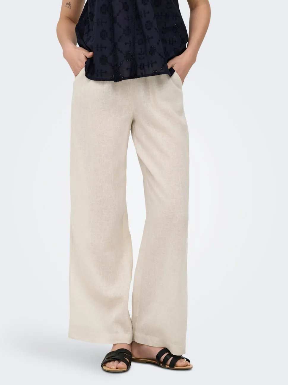 ONLBRUXELLES Straight Fit Lin Pantalon