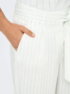 ONLCARO Cropped Fit Lin Pantalon à jambe large