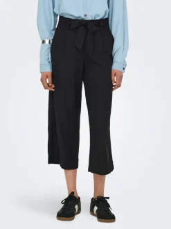 ONLCARO Cropped Fit Lin Pantalon à jambe large
