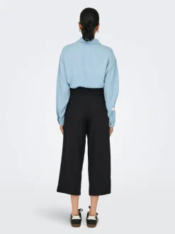 ONLCARO Cropped Fit Lin Pantalon à jambe large