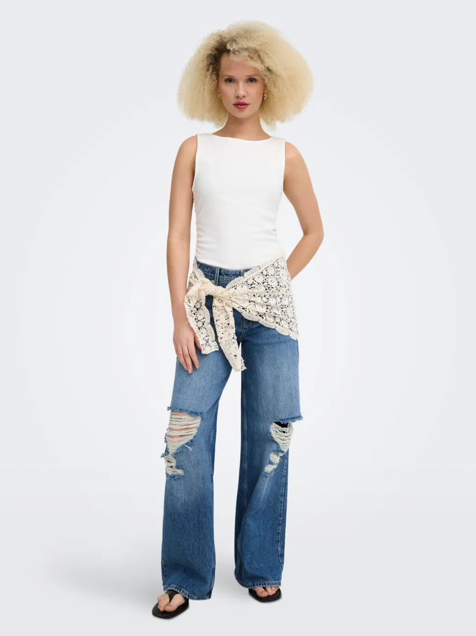 ONLCARRIE Taille moyenne Wide Leg Fit Jeans