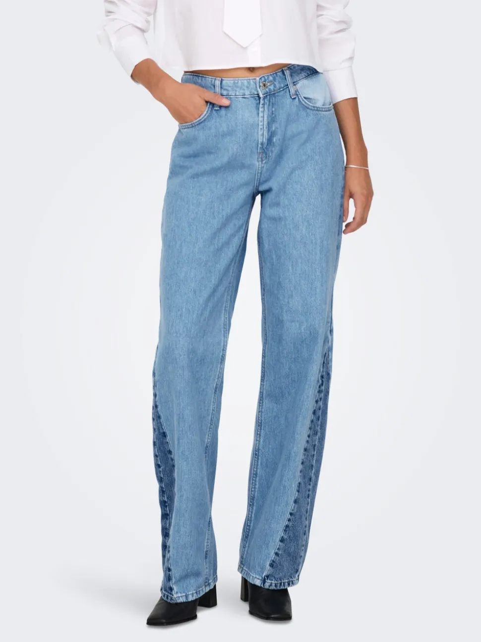 ONLCOBAIN Taille moyenne Wide Leg Fit Jeans