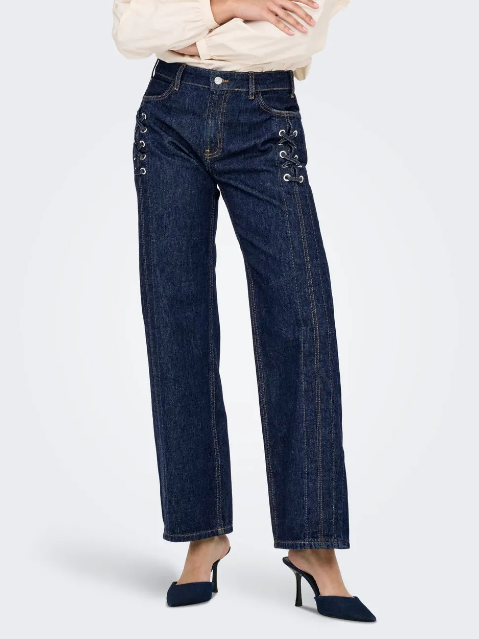 ONLCOBAIN Taille moyenne Wide Leg Fit Jeans