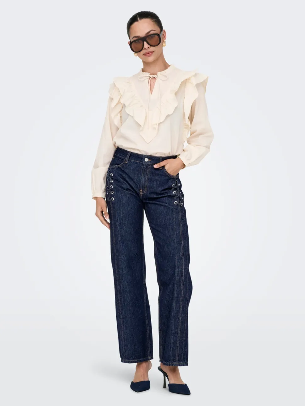 ONLCOBAIN Taille moyenne Wide Leg Fit Jeans
