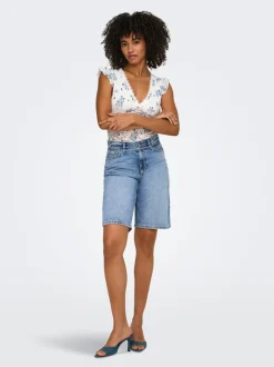 ONLELLA Taille moyenne Regular Fit Short en denim