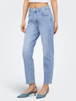 ONLEMEL Taille haute Straight Fit Longueur cheville Jeans