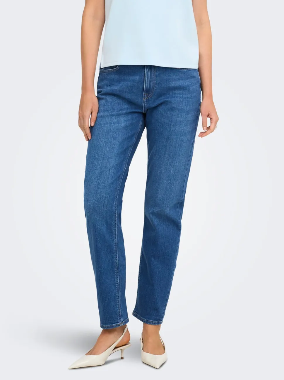ONLEMEL Taille haute Straight Fit Longueur cheville Jeans