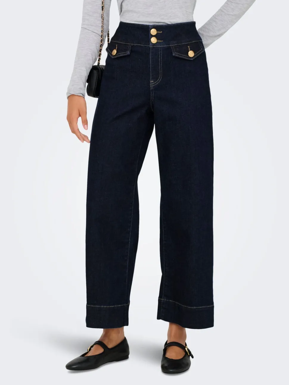 ONLEMILIA Taille haute Coupe large - Courte Jeans