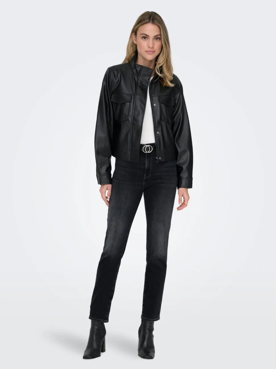 ONLEMILY Taille haute Straight Fit Longueur cheville Jeans