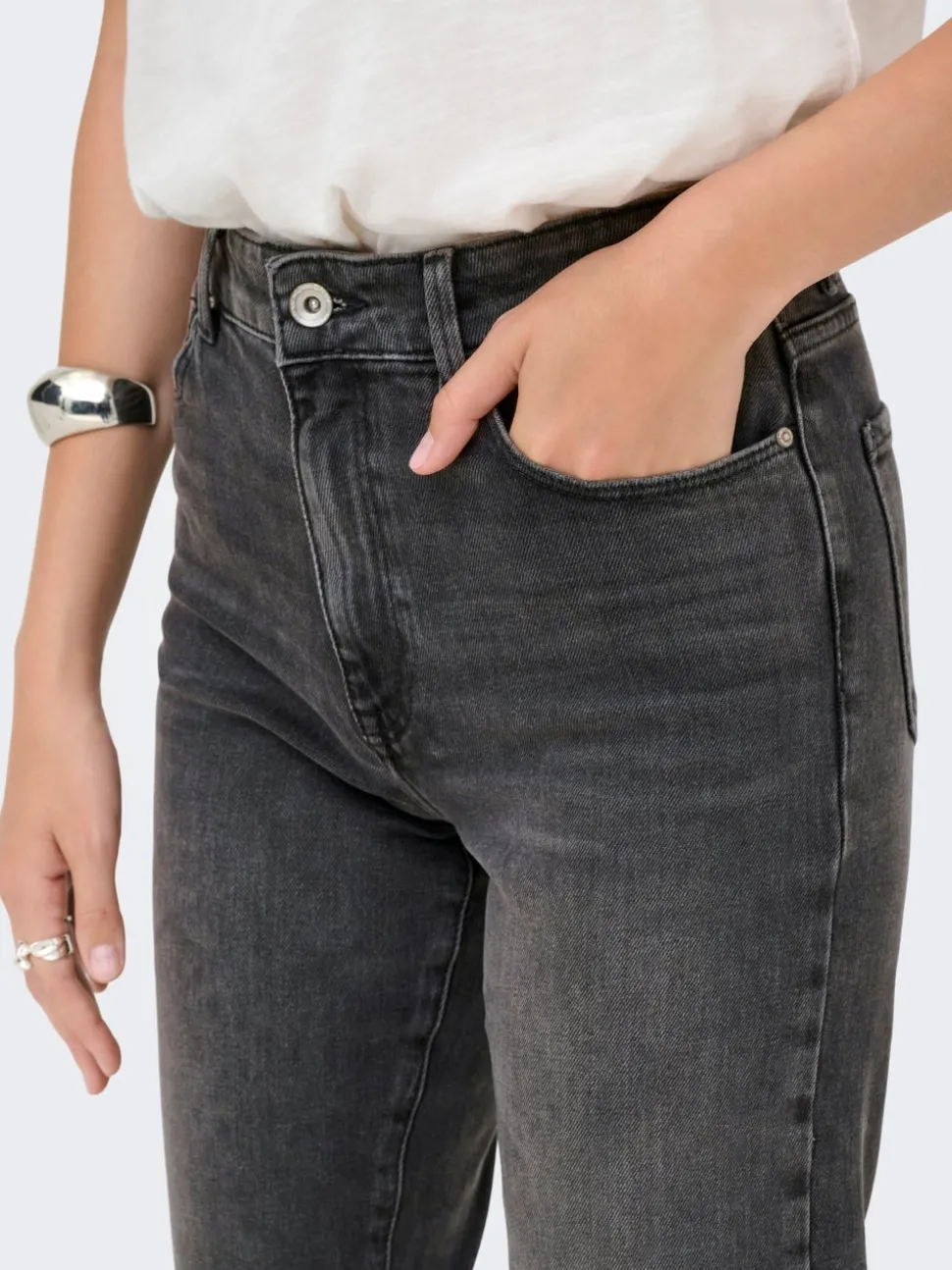 ONLEMILY Taille haute Straight Fit Longueur cheville Jeans