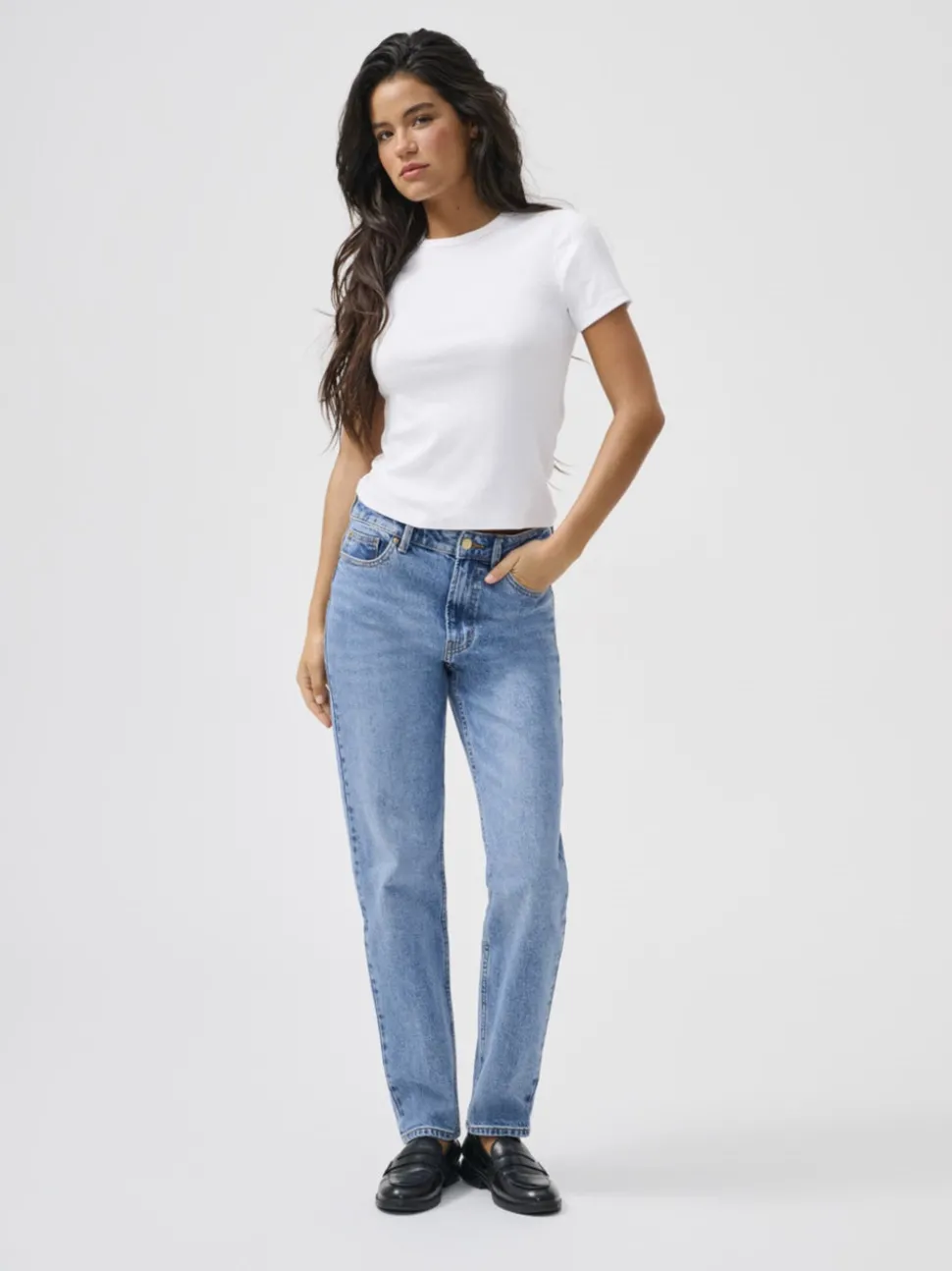 ONLEMILY Taille haute Straight Fit Longueur cheville Jeans