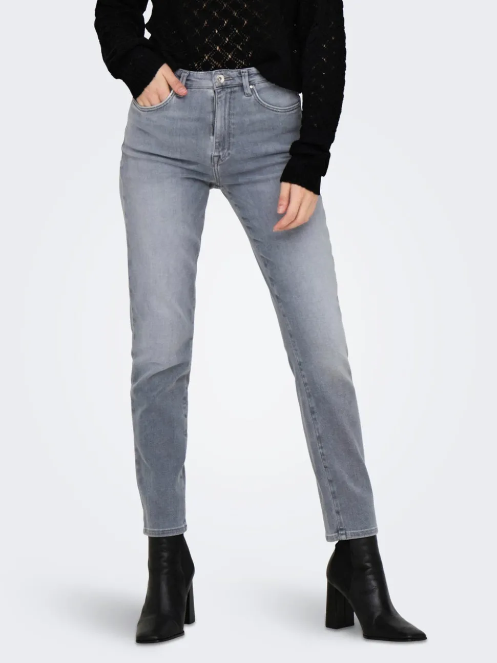 ONLEMILY Taille haute Straight Fit Longueur cheville Jeans