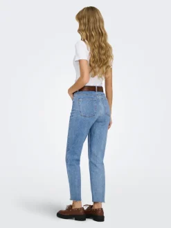 ONLEMILY Taille haute Straight Fit Court Jeans