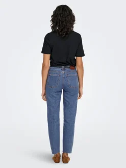 ONLEMILY Taille haute Straight Fit Court Jeans