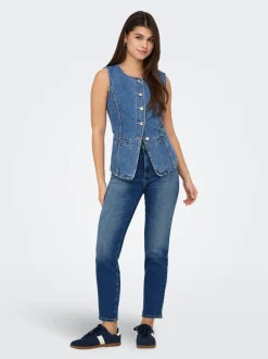 ONLEMILY Taille haute Straight Fit Longueur cheville Jeans