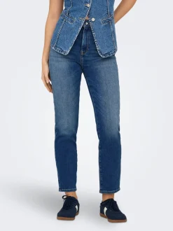 ONLEMILY Taille haute Straight Fit Longueur cheville Jeans