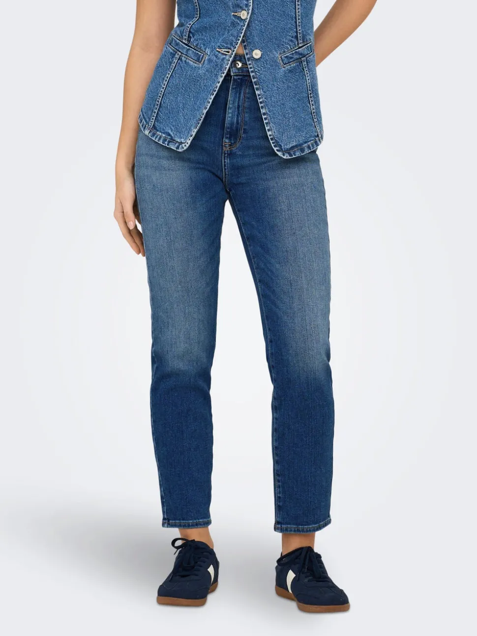 ONLEMILY Taille haute Straight Fit Longueur cheville Jeans