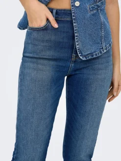 ONLEMILY Taille haute Straight Fit Longueur cheville Jeans